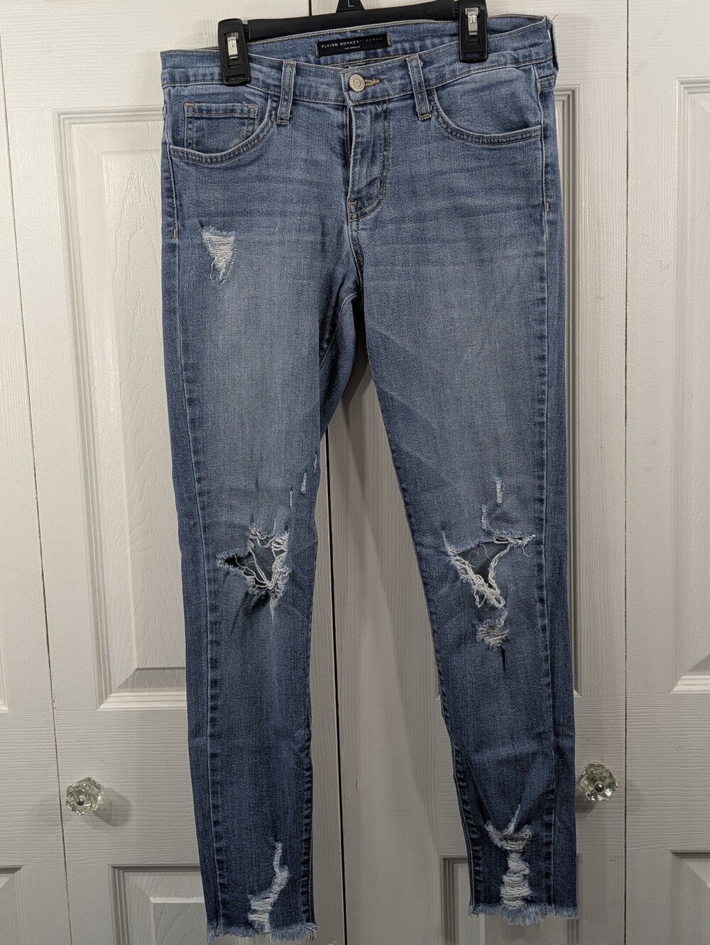Flying Monkey Platinum Distressed Skinny Jeans - Size 28